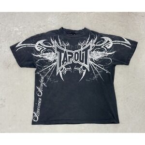 VTG Y2K Mens Tapout Tribal American Arrogant Black Tshirt XL